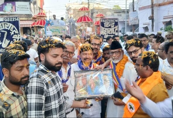 मुरादाबाद आंबेडकर जयंती कार्यक्रम की शोभायात्रा