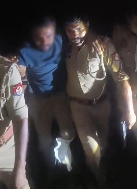 25 हजार के इनामी हत्यारोपी विशाल चौधरी गिरफ्तार, पुलिस मुठभेड़ के बाद पुलिस हिरासत में