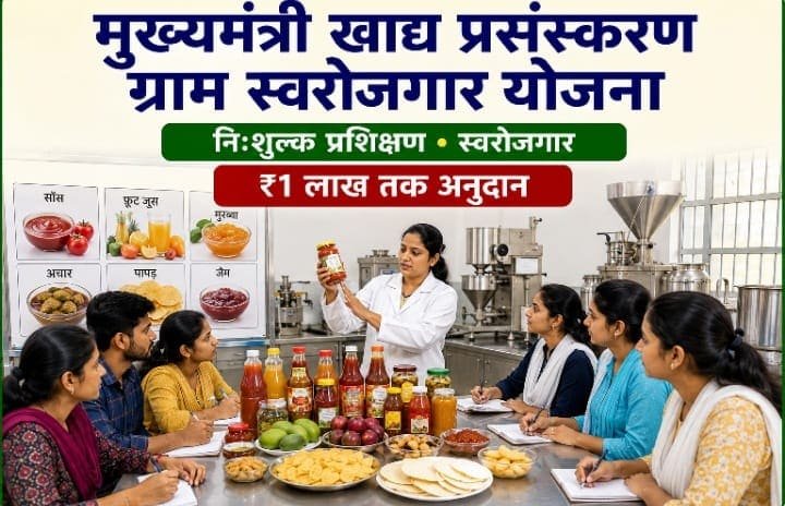मुख्यमंत्री खाद्य प्रसंस्करण ग्राम स्वरोजगार योजना के तहत मुरादाबाद की 11 न्याय पंचायतों में ग्रामीण युवक-युवतियों के लिए दो दिवसीय निःशुल्क प्रशिक्षण शिविर आयोजित किए जाएंगे।
