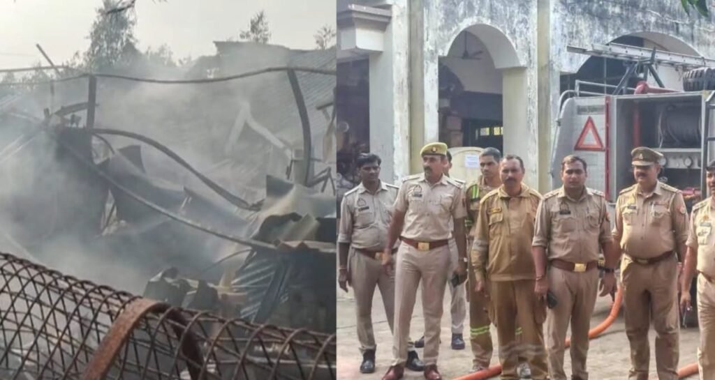 मैनाठेर मुरादाबाद की सफा अख्तर मैन्युफैक्चरिंग फैक्ट्री में आग