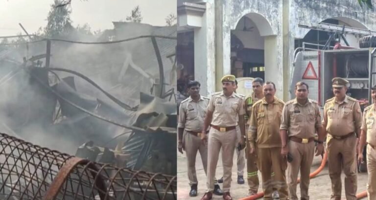 मैनाठेर मुरादाबाद की सफा अख्तर मैन्युफैक्चरिंग फैक्ट्री में आग